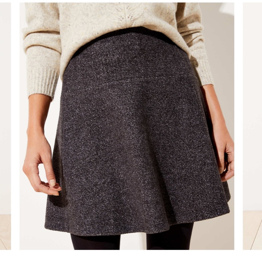 LOFT Textured Grey Skirt, XL